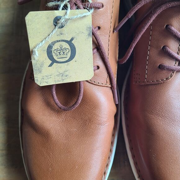 BORN Mens Size 9.5 M Todd Cognac Tan Brown Leather Sneaker Tie Up Derby Shoe NEW - Picture 4 of 8